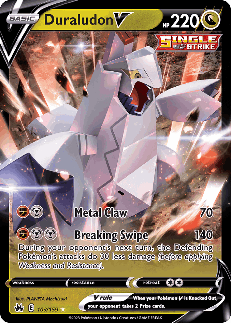 Duraludon V #103 from Crown Zenith - Rare Holo V - Illustrated by PLANETA Mochizuki