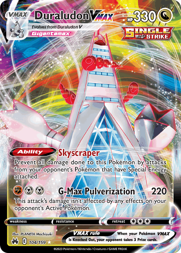 Duraludon VMAX #104 from Crown Zenith - Rare Holo VMAX - Illustrated by PLANETA Mochizuki