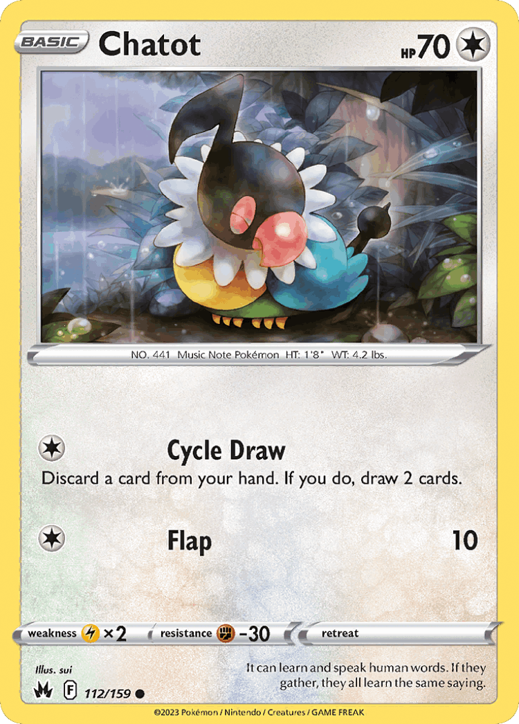 Chatot #112 from Crown Zenith - Common - Illustrated by sui