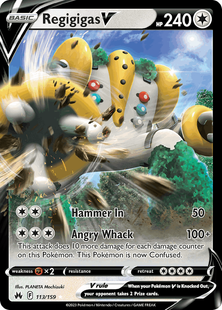 Regigigas V #113 from Crown Zenith - Rare Holo V - Illustrated by PLANETA Mochizuki
