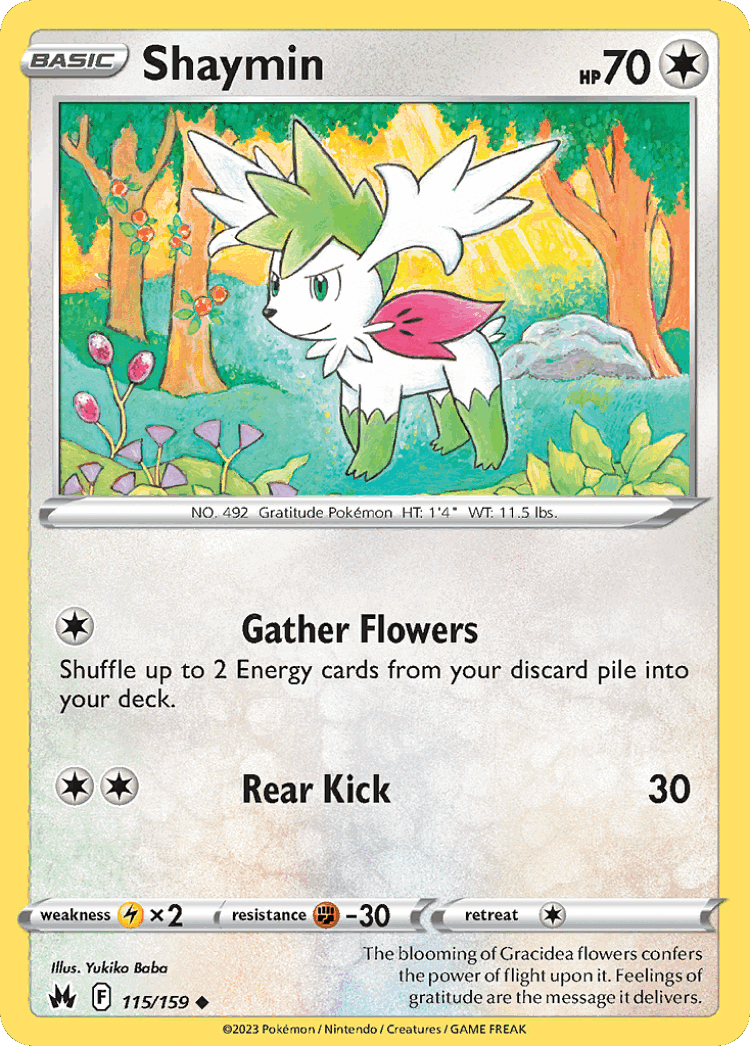 Shaymin #115 from Crown Zenith - Uncommon - Illustrated by Yukiko Baba