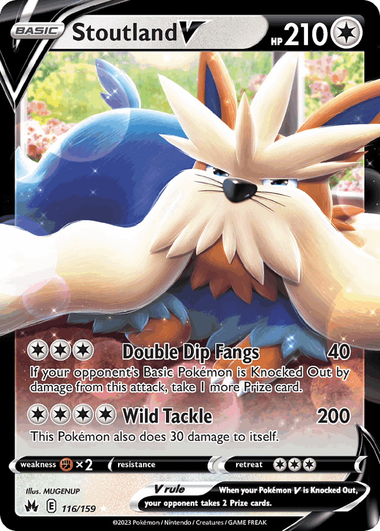 Stoutland V #116 from Crown Zenith - Rare Holo V - Illustrated by MUGENUP