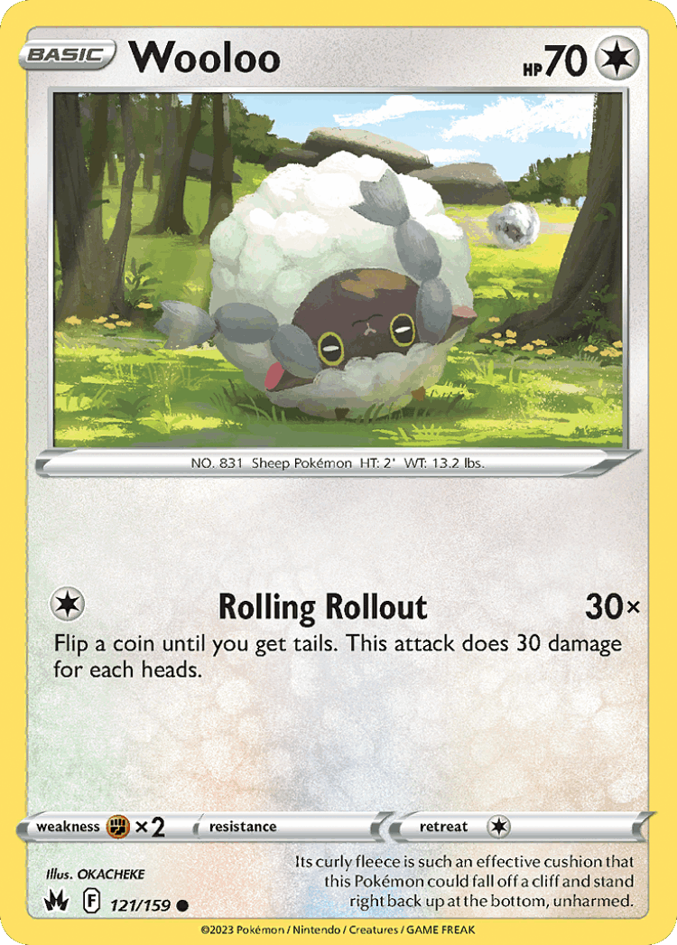 Wooloo #121 from Crown Zenith - Common - Illustrated by OKACHEKE