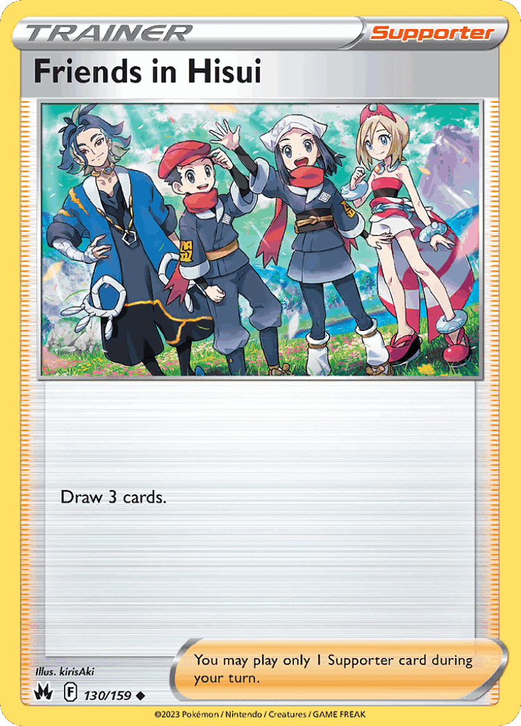 Friends in Hisui #130 from Crown Zenith - Uncommon - Illustrated by kirisAki