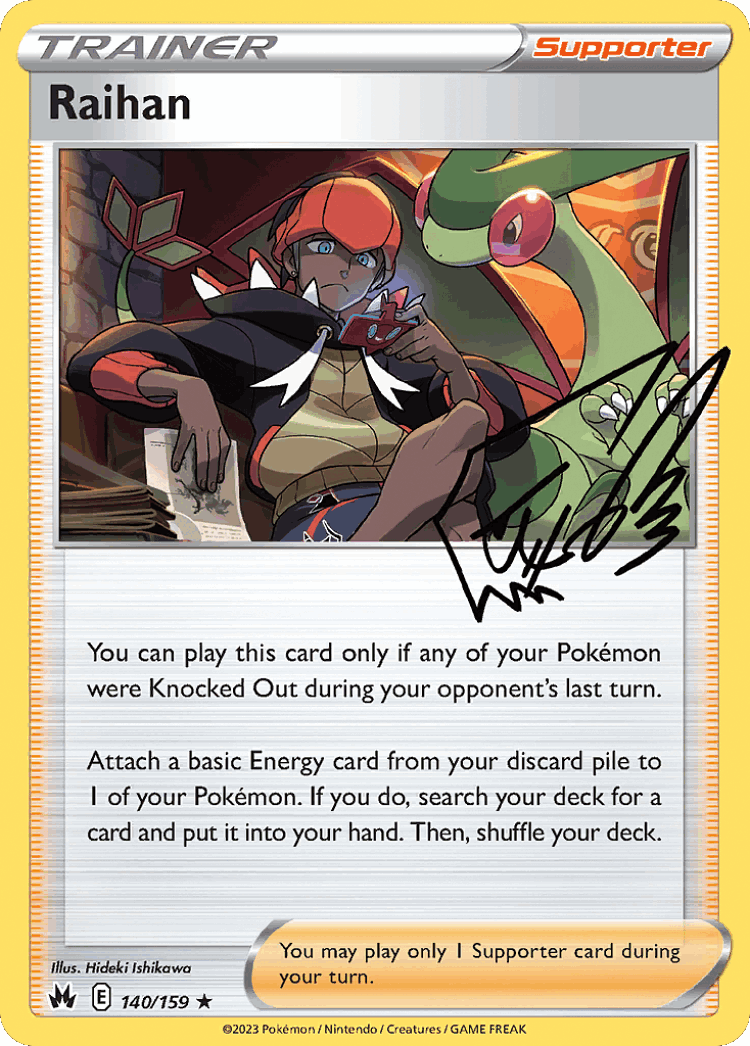 Raihan #140 from Crown Zenith - Rare Holo - Illustrated by Hideki Ishikawa