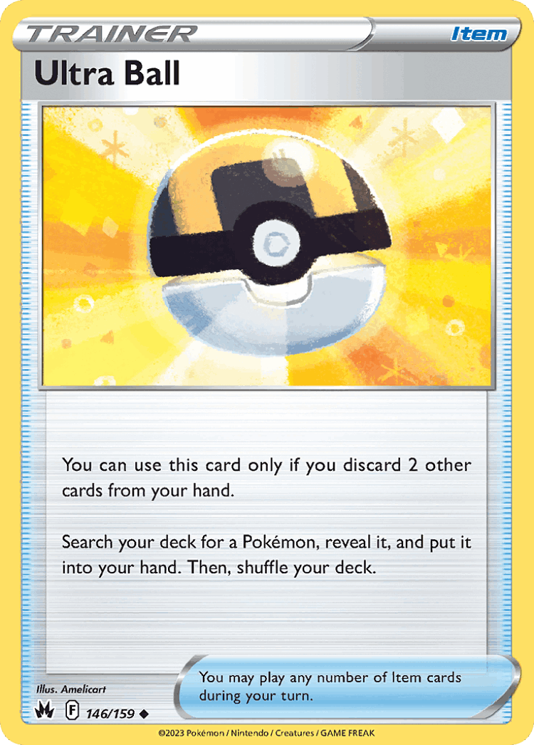 Ultra Ball #146 from Crown Zenith - Uncommon - Illustrated by Amelicart