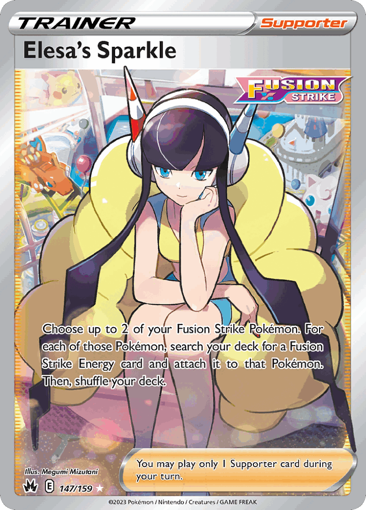Elesa's Sparkle #147 from Crown Zenith - Rare Ultra - Illustrated by Megumi Mizutani