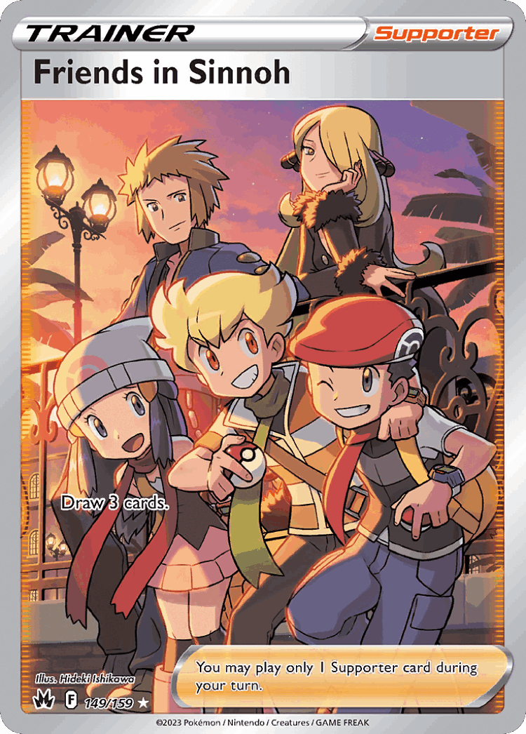 Friends in Sinnoh #149 from Crown Zenith - Rare Ultra - Illustrated by Hideki Ishikawa