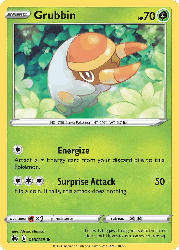 Grubbin #15 from Crown Zenith - Common - Illustrated by Atsuko Nishida