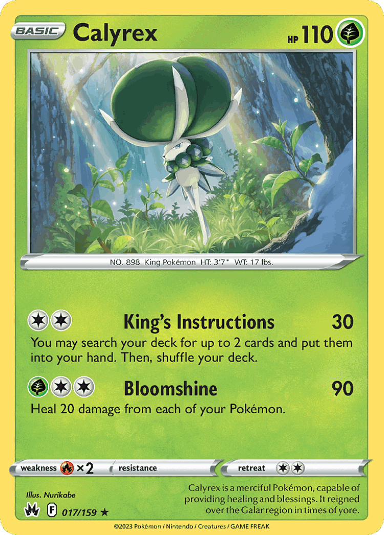 Calyrex #17 from Crown Zenith - Rare Holo - Illustrated by Nurikabe