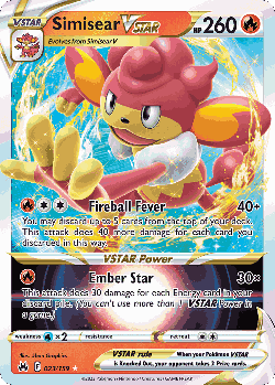 Simisear VSTAR Pokémon TCG card art