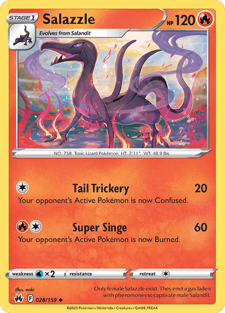 Salazzle #28 from Crown Zenith - Uncommon - Illustrated by aoki