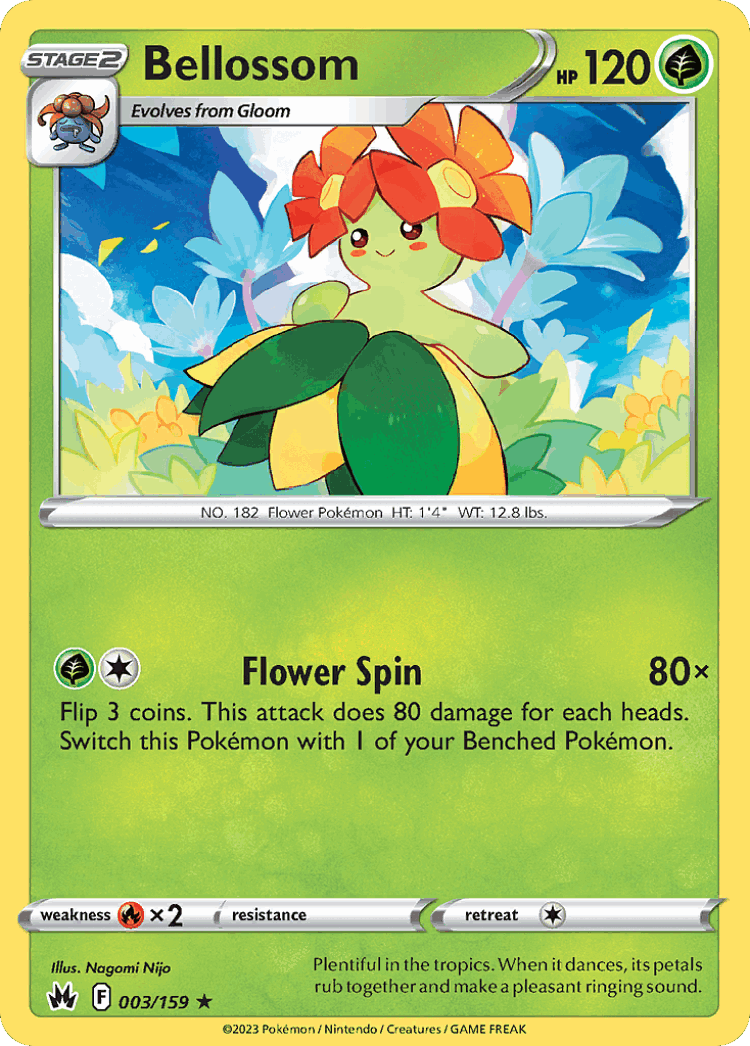 Bellossom #3 from Crown Zenith - Rare - Illustrated by Nagomi Nijo
