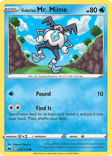 Galarian Mr. Mime 30, Crown Zenith