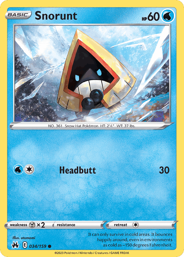 Snorunt #34 from Crown Zenith - Common - Illustrated by otumami