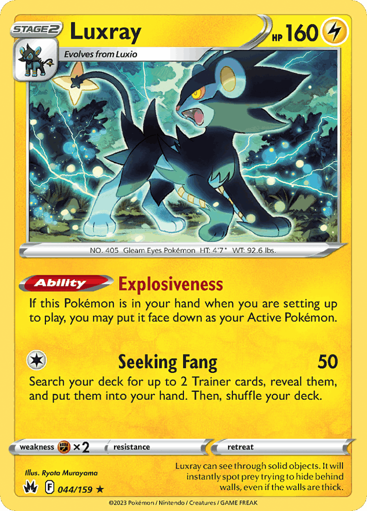 Luxray #44 from Crown Zenith - Rare - Illustrated by Ryota Murayama