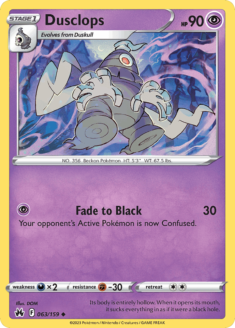 Dusclops #63 from Crown Zenith - Uncommon - Illustrated by DOM
