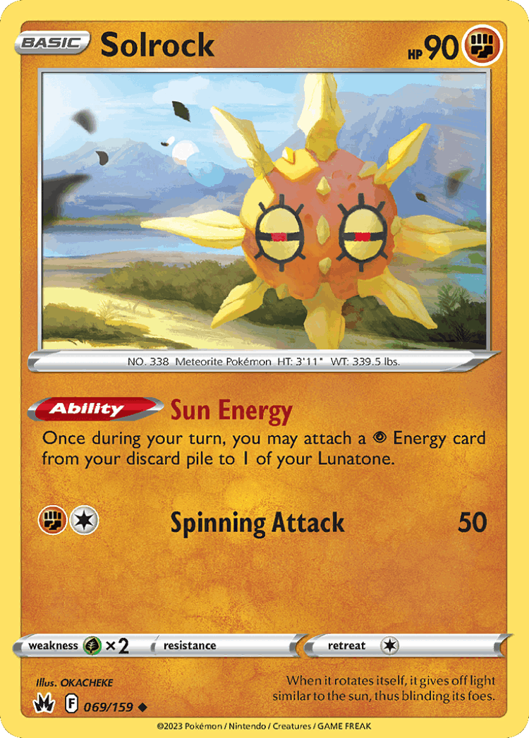 Solrock #69 from Crown Zenith - Uncommon - Illustrated by OKACHEKE