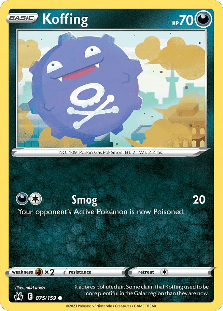 Koffing #75 from Crown Zenith - Common - Illustrated by miki kudo