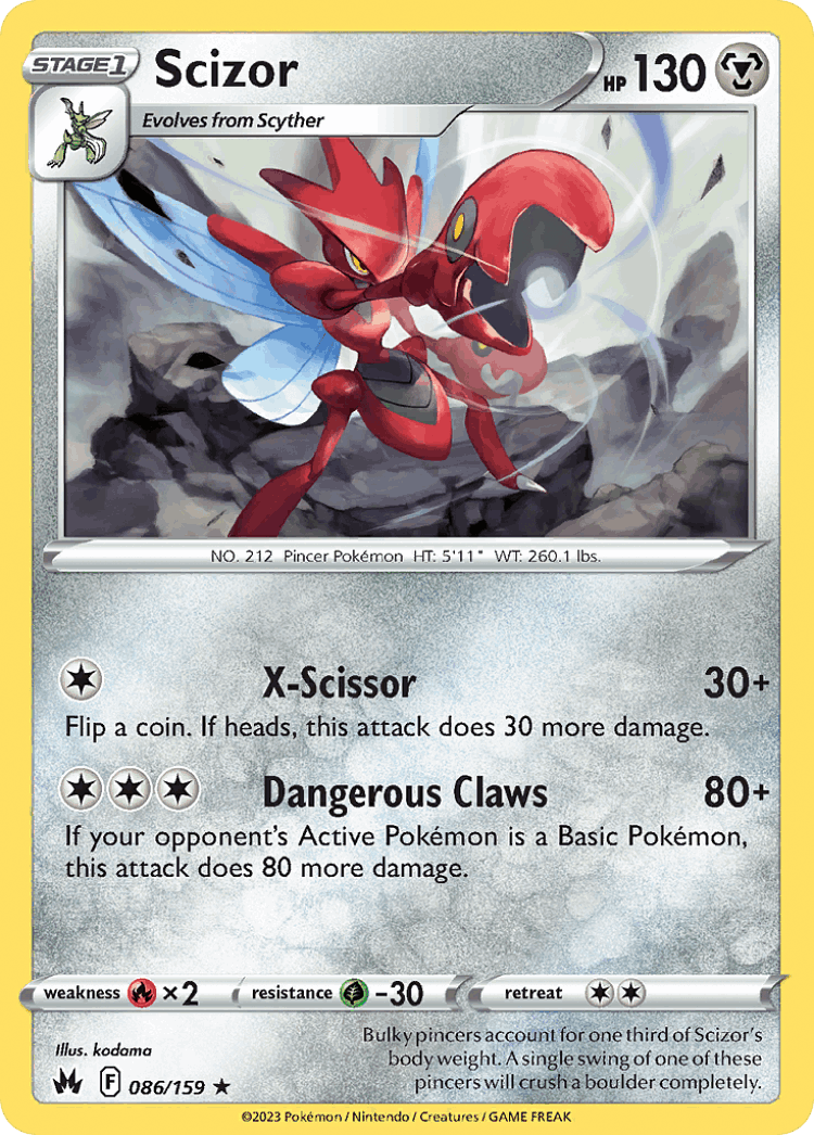 Scizor #86 from Crown Zenith - Rare - Illustrated by kodama