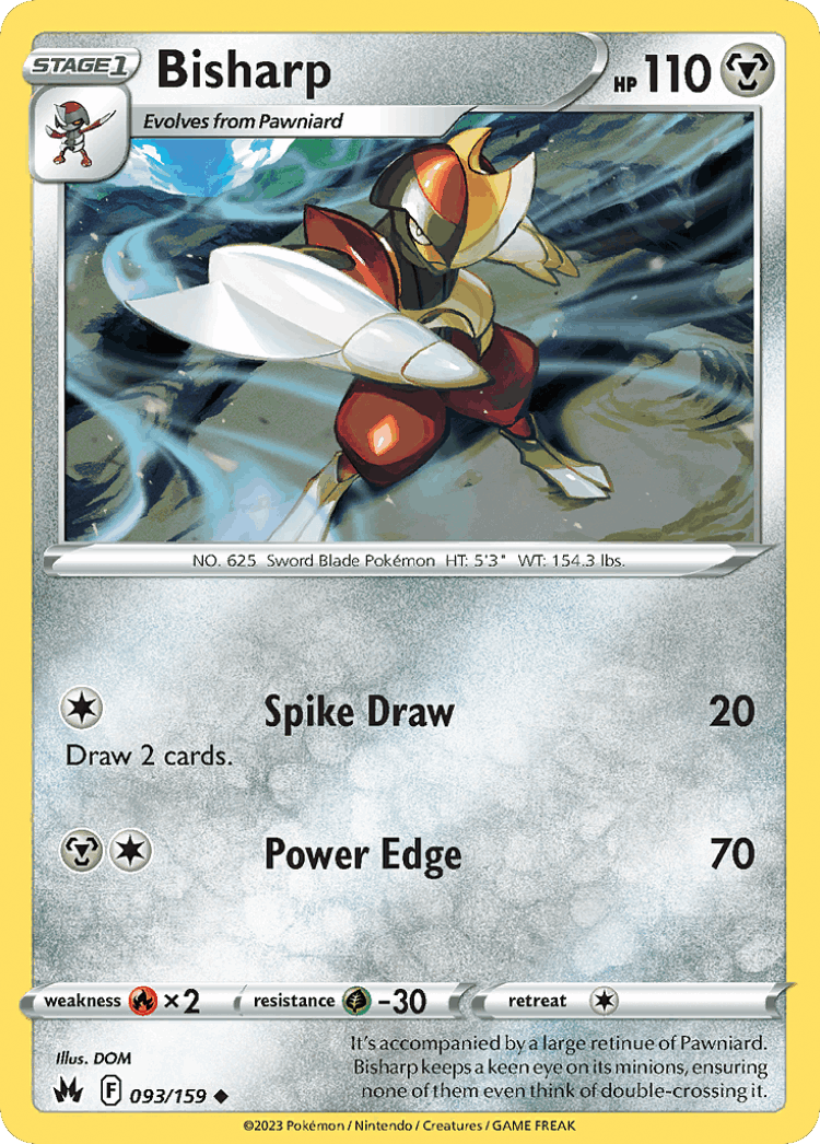 Bisharp #93 from Crown Zenith - Uncommon - Illustrated by DOM