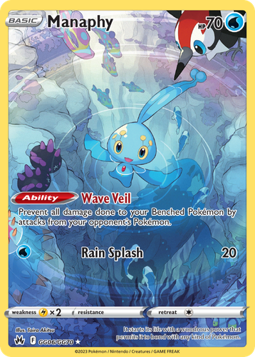 Manaphy #6 from Crown Zenith Galarian Gallery - Trainer Gallery Rare Holo - Illustrated by Taira Akitsu
