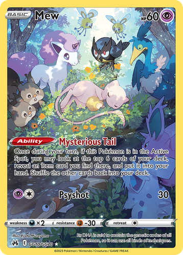 Mew #10 from Crown Zenith Galarian Gallery - Trainer Gallery Rare Holo - Illustrated by Ryota Murayama