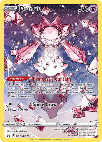 Diancie #13 from Crown Zenith Galarian Gallery - Trainer Gallery Rare Holo - Illustrated by Haruko Ichikawa