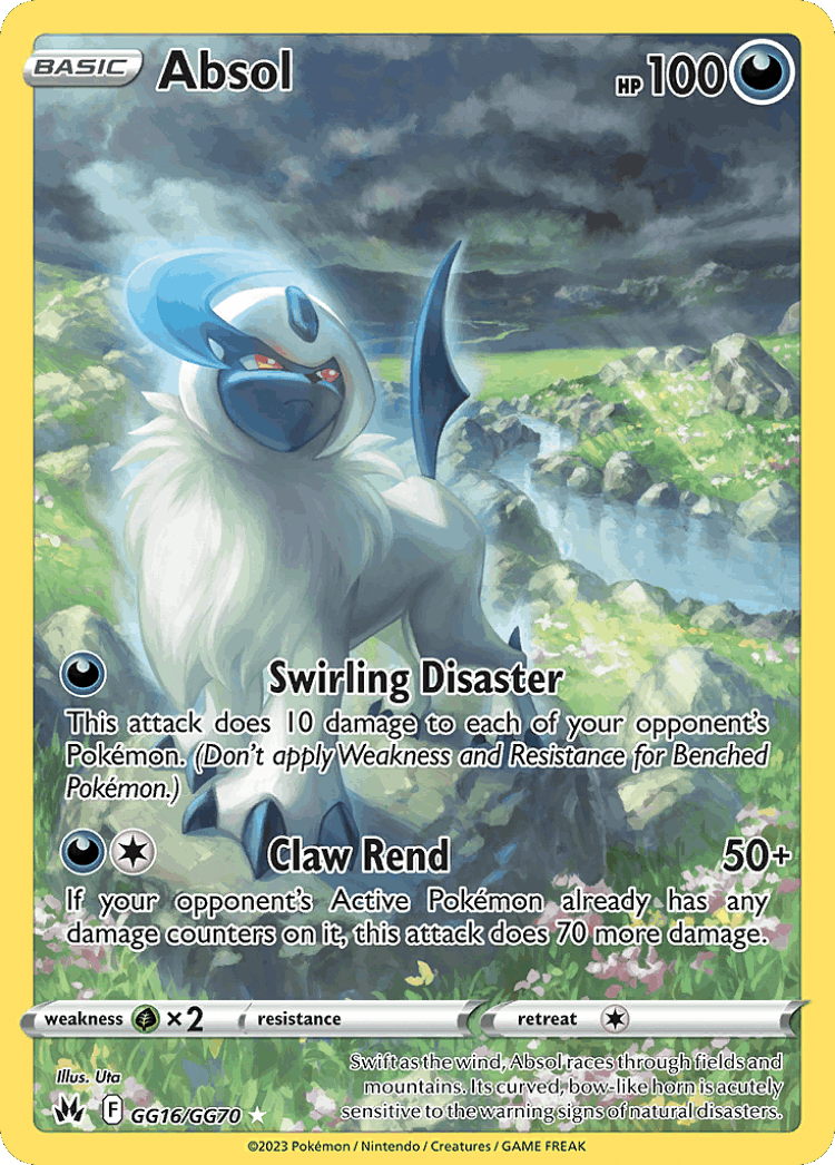 Absol #16 from Crown Zenith Galarian Gallery - Trainer Gallery Rare Holo - Illustrated by Uta