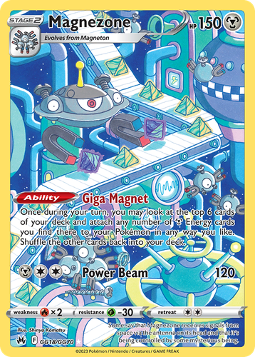 Magnezone #18 from Crown Zenith Galarian Gallery - Trainer Gallery Rare Holo - Illustrated by Shinya Komatsu
