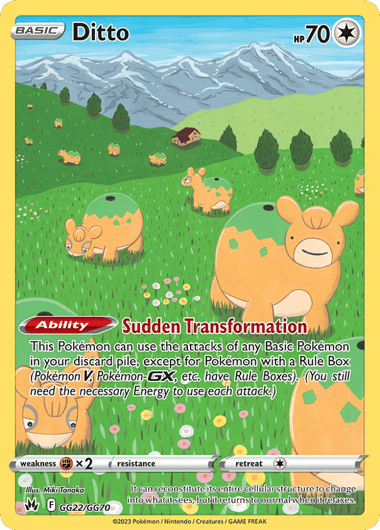 Ditto #22 from Crown Zenith Galarian Gallery - Trainer Gallery Rare Holo - Illustrated by Miki Tanaka