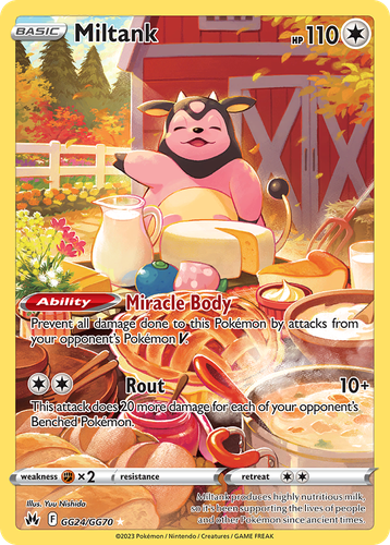 Miltank #24 from Crown Zenith Galarian Gallery - Trainer Gallery Rare Holo - Illustrated by Yuu Nishida