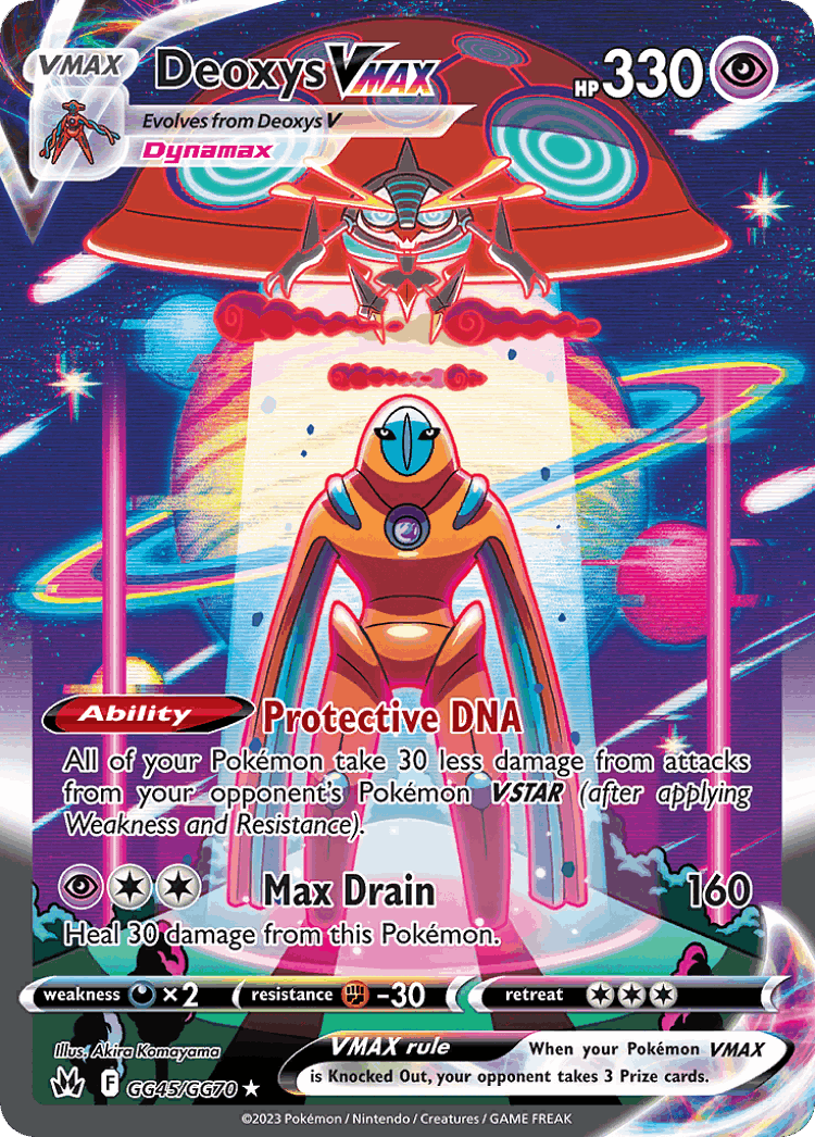 Deoxys VMAX #45 from Crown Zenith Galarian Gallery - Rare Holo VMAX - Illustrated by Akira Komayama
