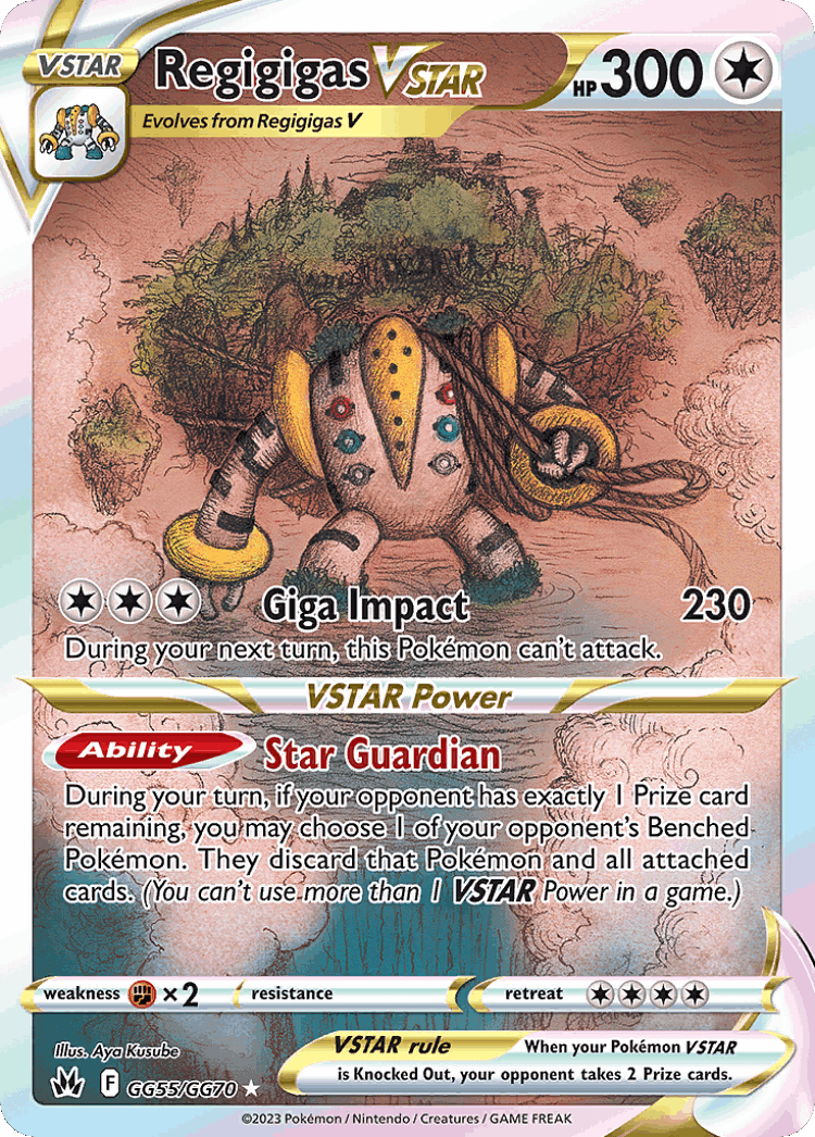Regigigas VSTAR #55 from Crown Zenith Galarian Gallery - Rare Holo VSTAR - Illustrated by Aya Kusube