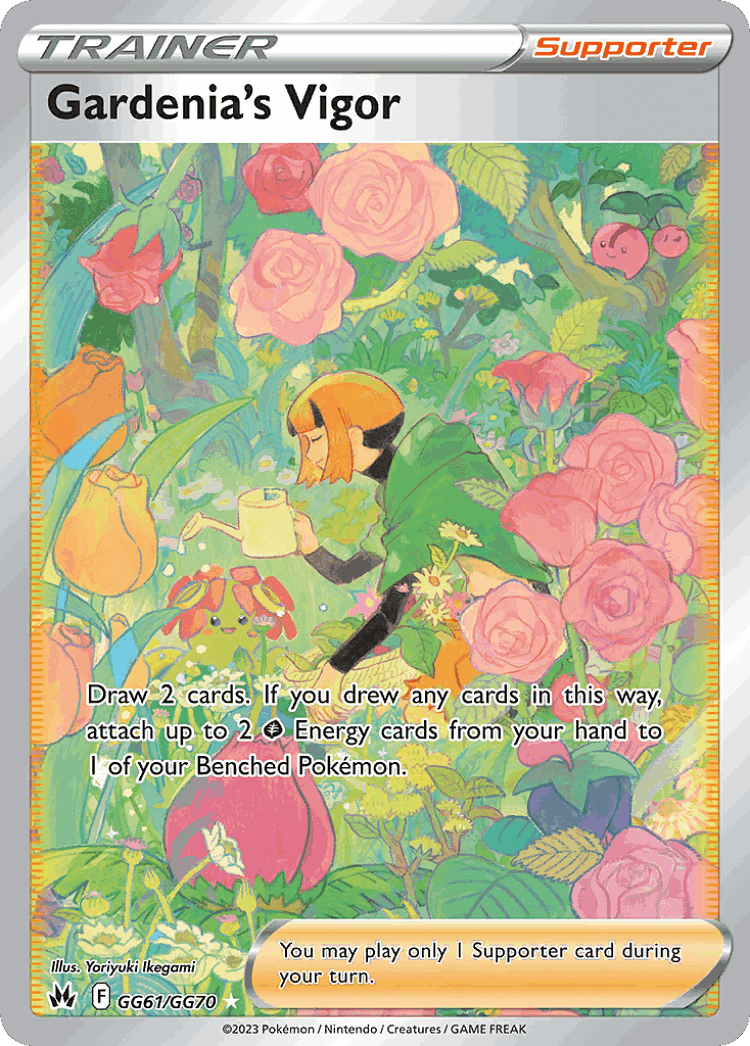 Gardenia's Vigor #61 from Crown Zenith Galarian Gallery - Rare Ultra - Illustrated by Yoriyuki Ikegami