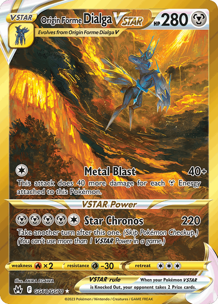 Origin Forme Dialga VSTAR #68 from Crown Zenith Galarian Gallery - Rare Secret - Illustrated by AKIRA EGAWA