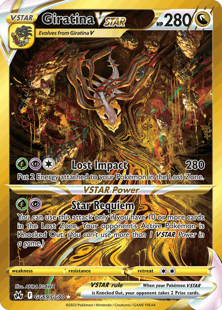 Giratina VSTAR #69 from Crown Zenith Galarian Gallery - Rare Secret - Illustrated by AKIRA EGAWA