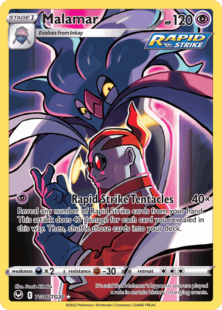 Malamar #6 from Silver Tempest Trainer Gallery - Trainer Gallery Rare Holo - Illustrated by Fumie Kittaka