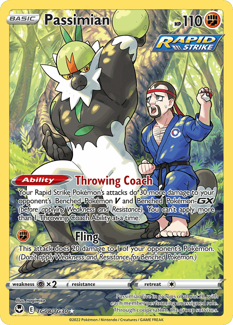 Passimian #8 from Silver Tempest Trainer Gallery - Trainer Gallery Rare Holo - Illustrated by nagimiso