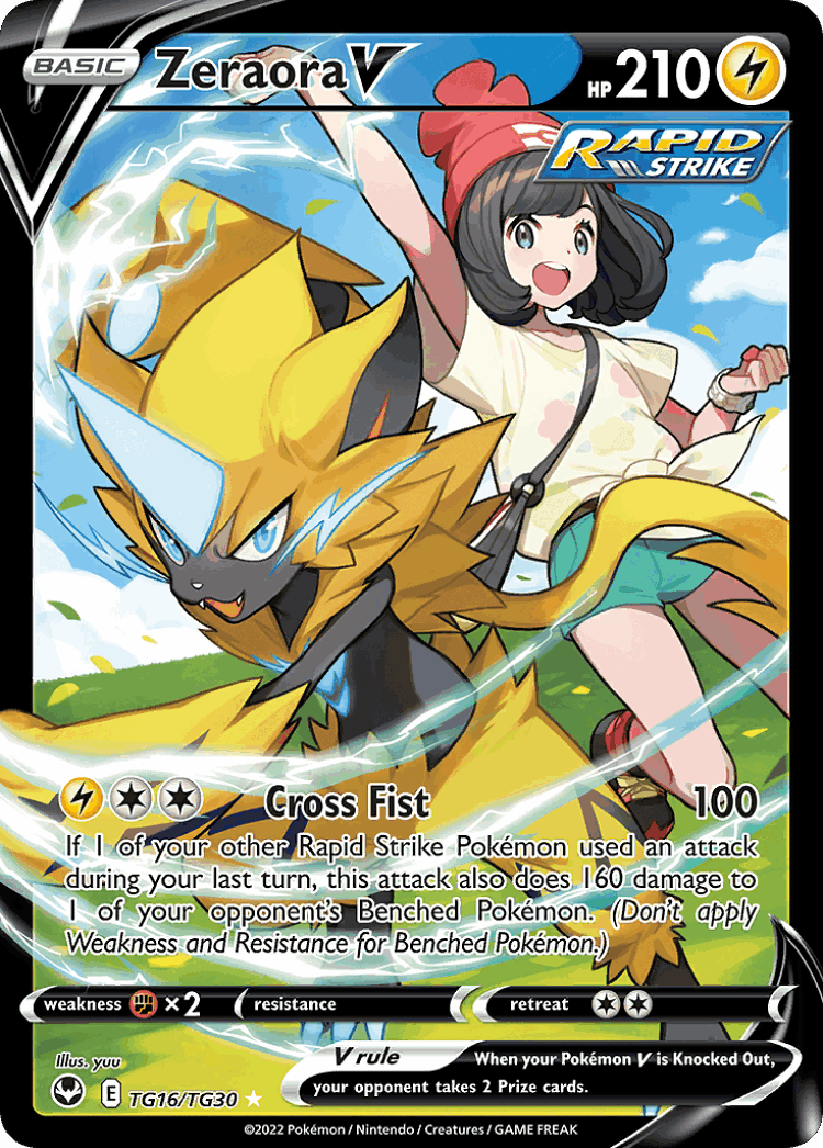 Zeraora V #16 from Silver Tempest Trainer Gallery - Rare Holo V - Illustrated by yuu