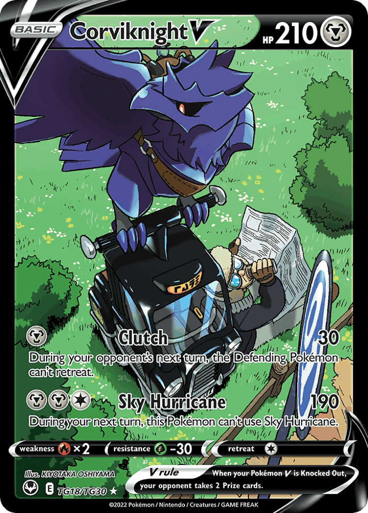 Corviknight V #18 from Silver Tempest Trainer Gallery - Rare Holo V - Illustrated by KIYOTAKA OSHIYAMA