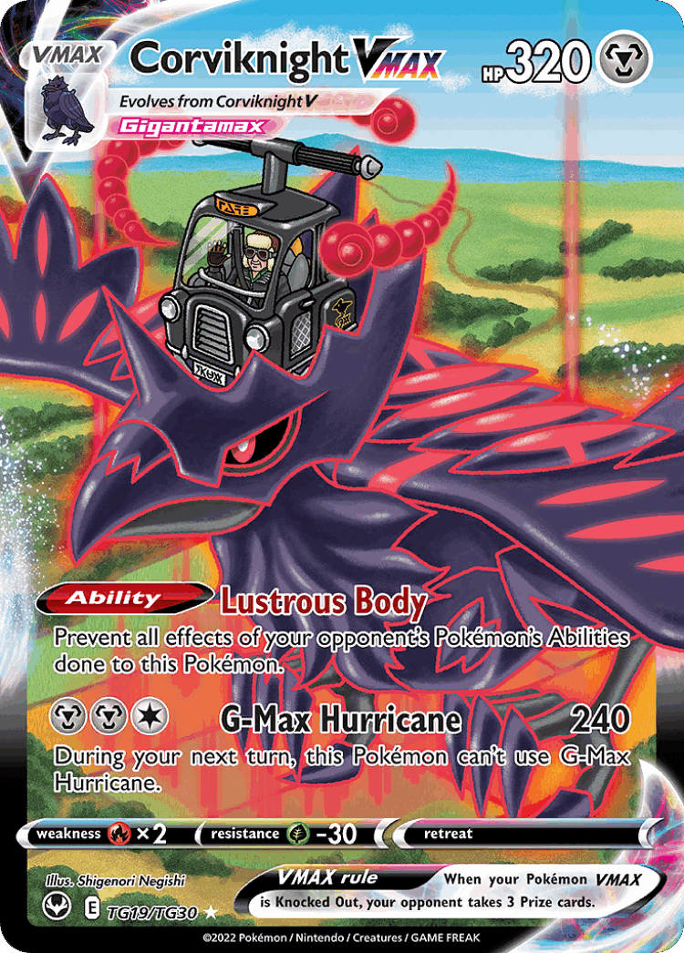 Corviknight VMAX #19 from Silver Tempest Trainer Gallery - Rare Holo VMAX - Illustrated by Shigenori Negishi