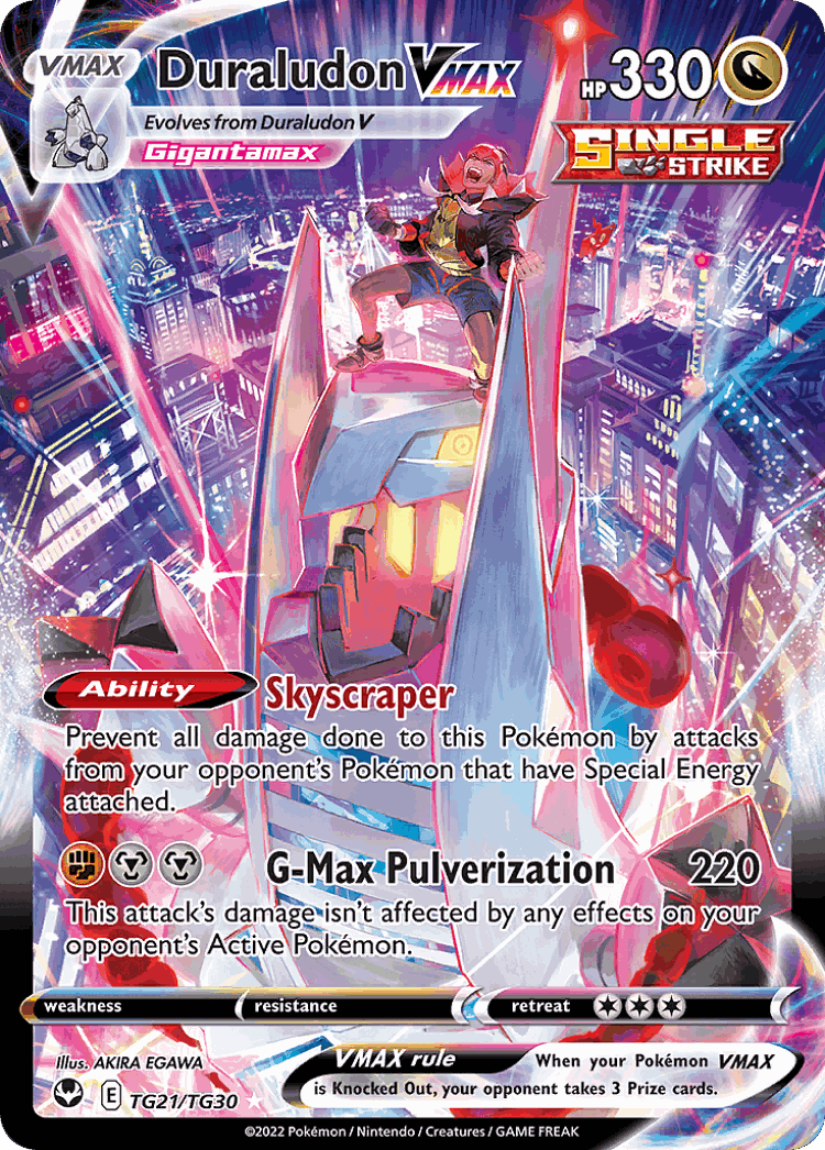 Duraludon VMAX #21 from Silver Tempest Trainer Gallery - Rare Holo VMAX - Illustrated by AKIRA EGAWA