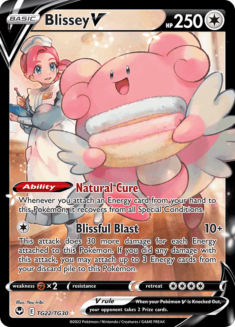 Blissey V #22 from Silver Tempest Trainer Gallery - Rare Holo V - Illustrated by You Iribi