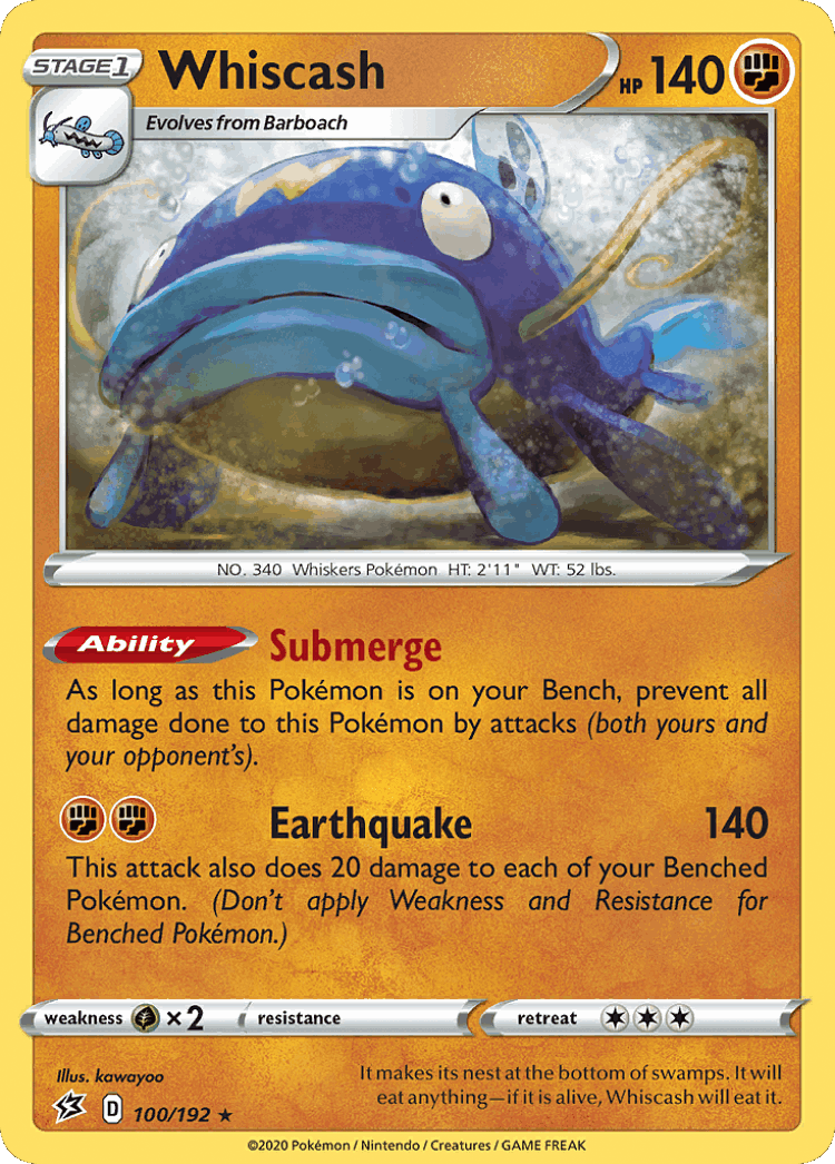 Whiscash #100 from Rebel Clash - Rare - Illustrated by kawayoo
