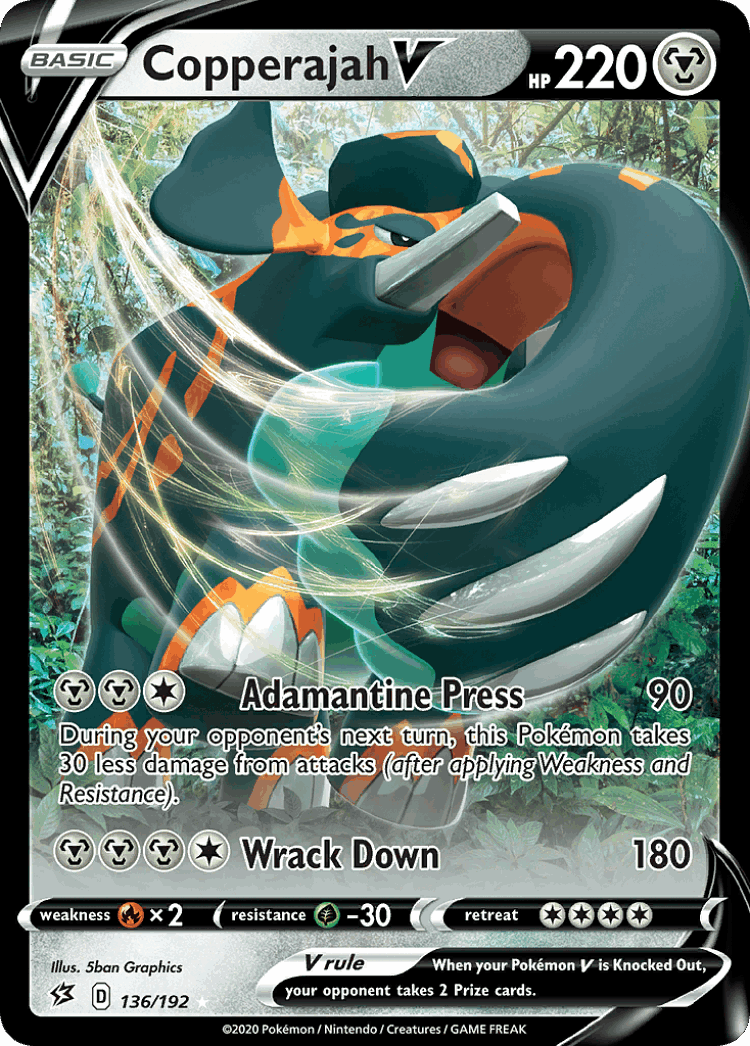 Copperajah V #136 from Rebel Clash - Rare Holo V - Illustrated by 5ban Graphics