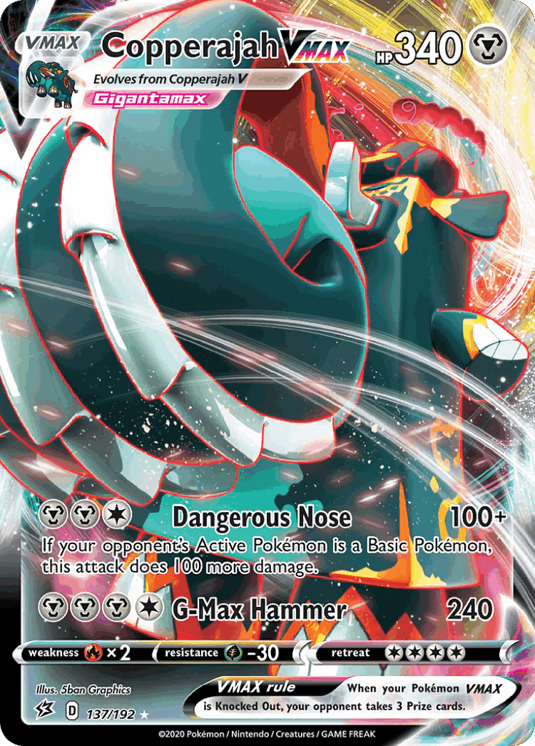 Copperajah VMAX #137 from Rebel Clash - Rare Holo VMAX - Illustrated by 5ban Graphics