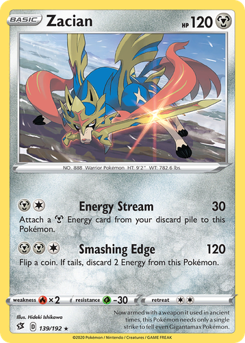 Zacian #139 from Rebel Clash - Rare - Illustrated by Hideki Ishikawa