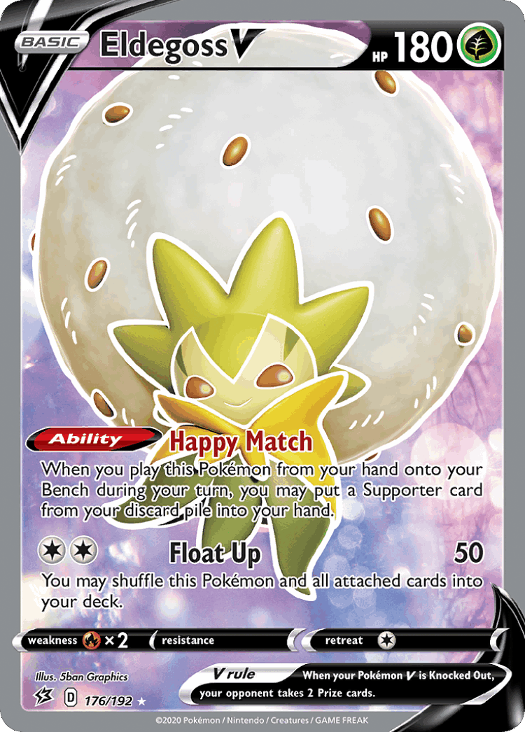 Eldegoss V #176 from Rebel Clash - Rare Ultra - Illustrated by 5ban Graphics