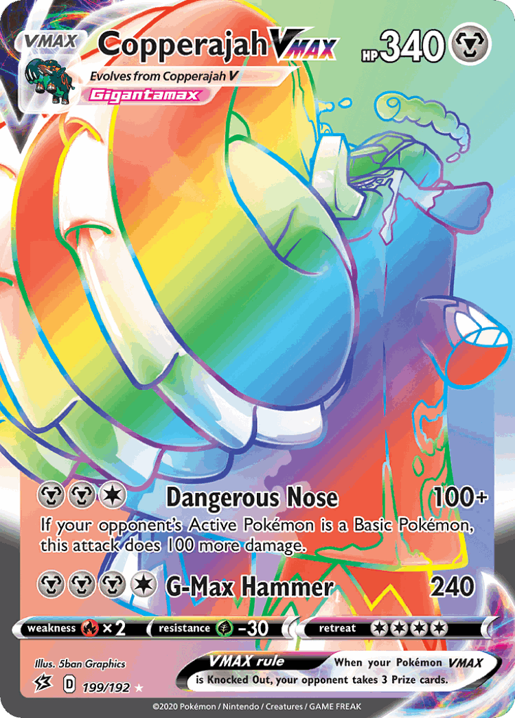 Copperajah VMAX #199 from Rebel Clash - Rare Rainbow - Illustrated by 5ban Graphics
